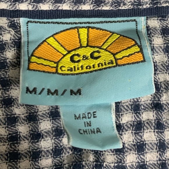 ☀️ C&C California ☀️ Black and White Checkered Flannel/Button Down - Picture 3 of 5